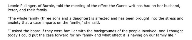 Human Face of Writ Agony Fronts Gunns (2)